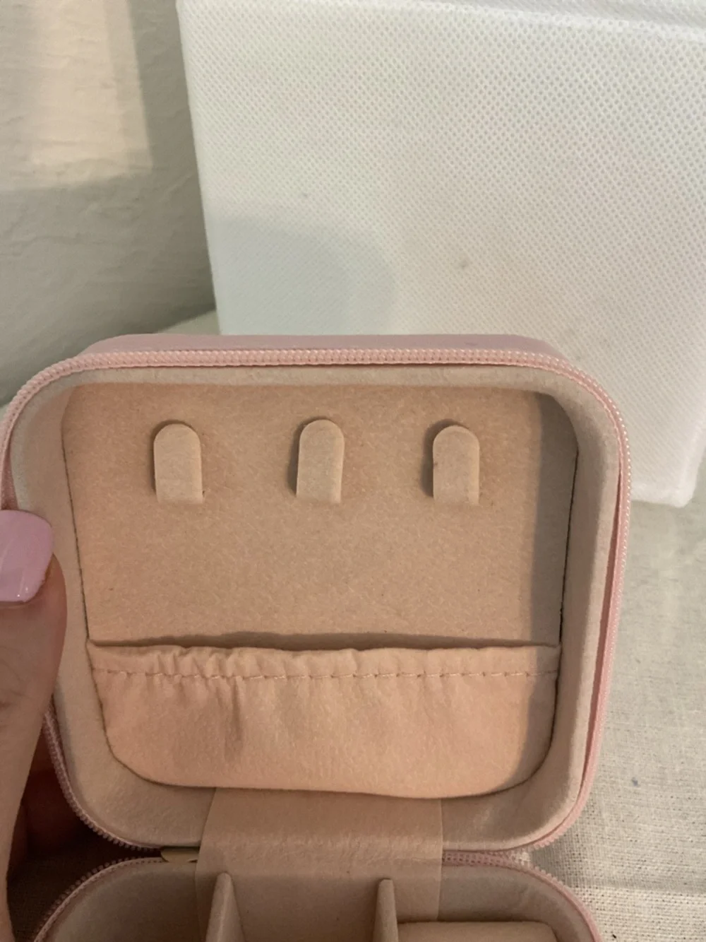 Sale! Mini Travel Jewelry Zip Around Case  Soft Blush Pink